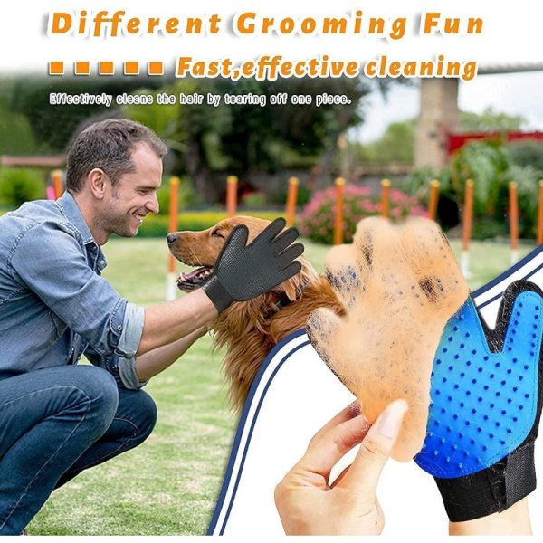 Kép errő: Pet Grooming Kit for Dog Cat Rabbit Fur 2 Sided Grooming Brush Bath Cleaning Glove De 1