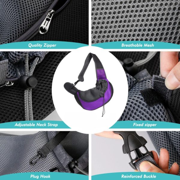Kép errő: Mesh Oxford Pet Outdoor Travel Pet Puppy Carrier Handbag Pouch Single Shoulder Bag Sling Mesh Comfort 1 1 e1699526628694